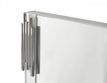 White Steel Framed Accent Mirror