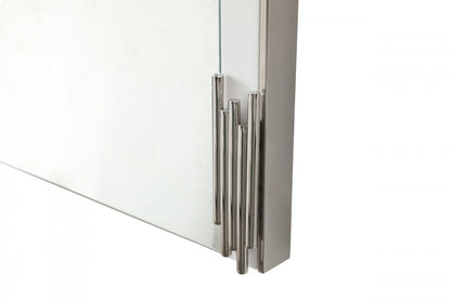 White Steel Framed Accent Mirror