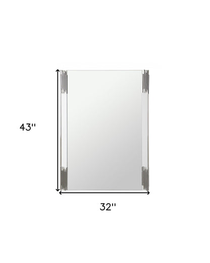 White Steel Framed Accent Mirror