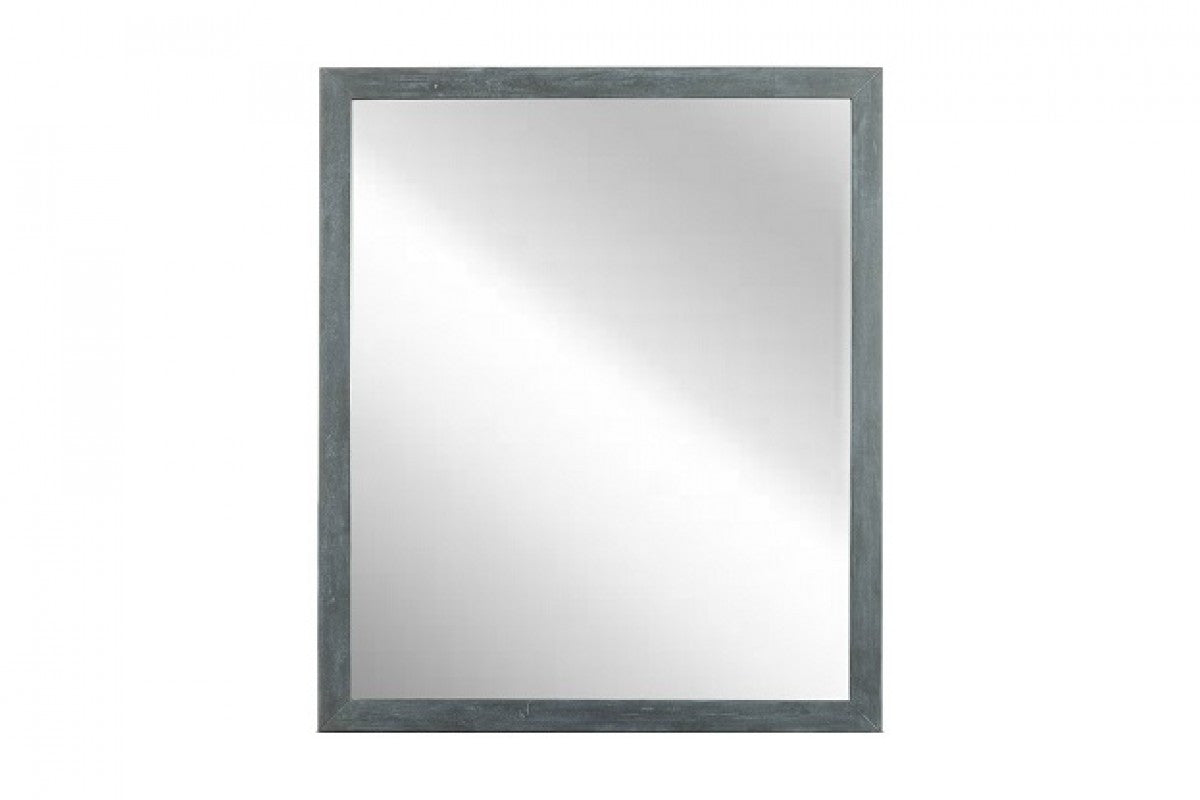 Dark Gray Solid Wood Framed Accent Mirror
