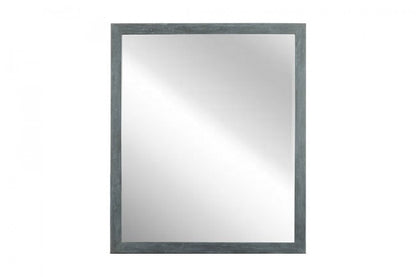 Dark Gray Solid Wood Framed Accent Mirror