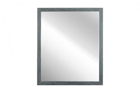 Dark Gray Solid Wood Framed Accent Mirror