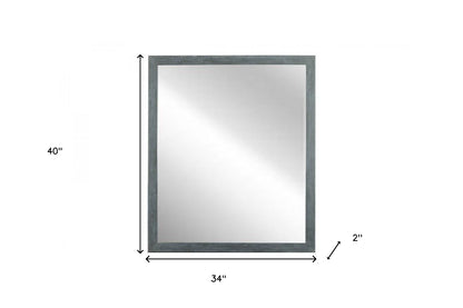 Dark Gray Solid Wood Framed Accent Mirror