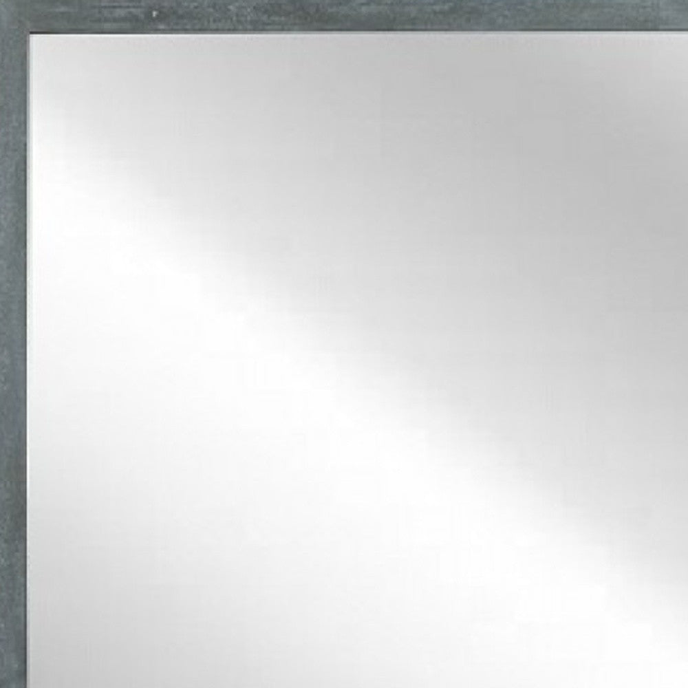 Dark Gray Solid Wood Framed Accent Mirror