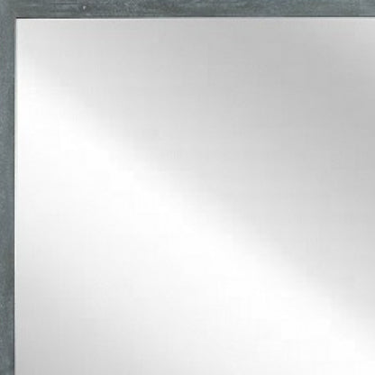 Dark Gray Solid Wood Framed Accent Mirror