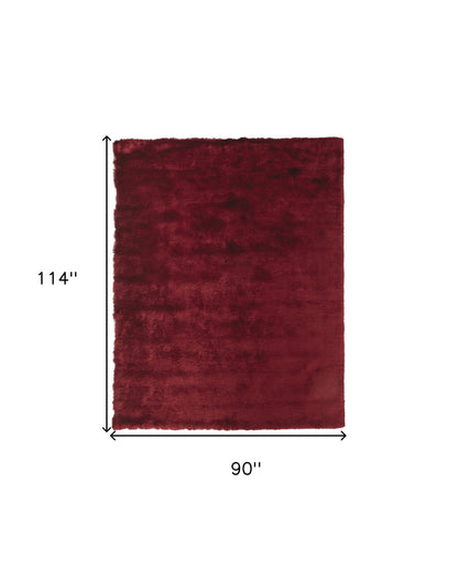 8 x 10 Red & Purple Shag Tufted Handmade Rug