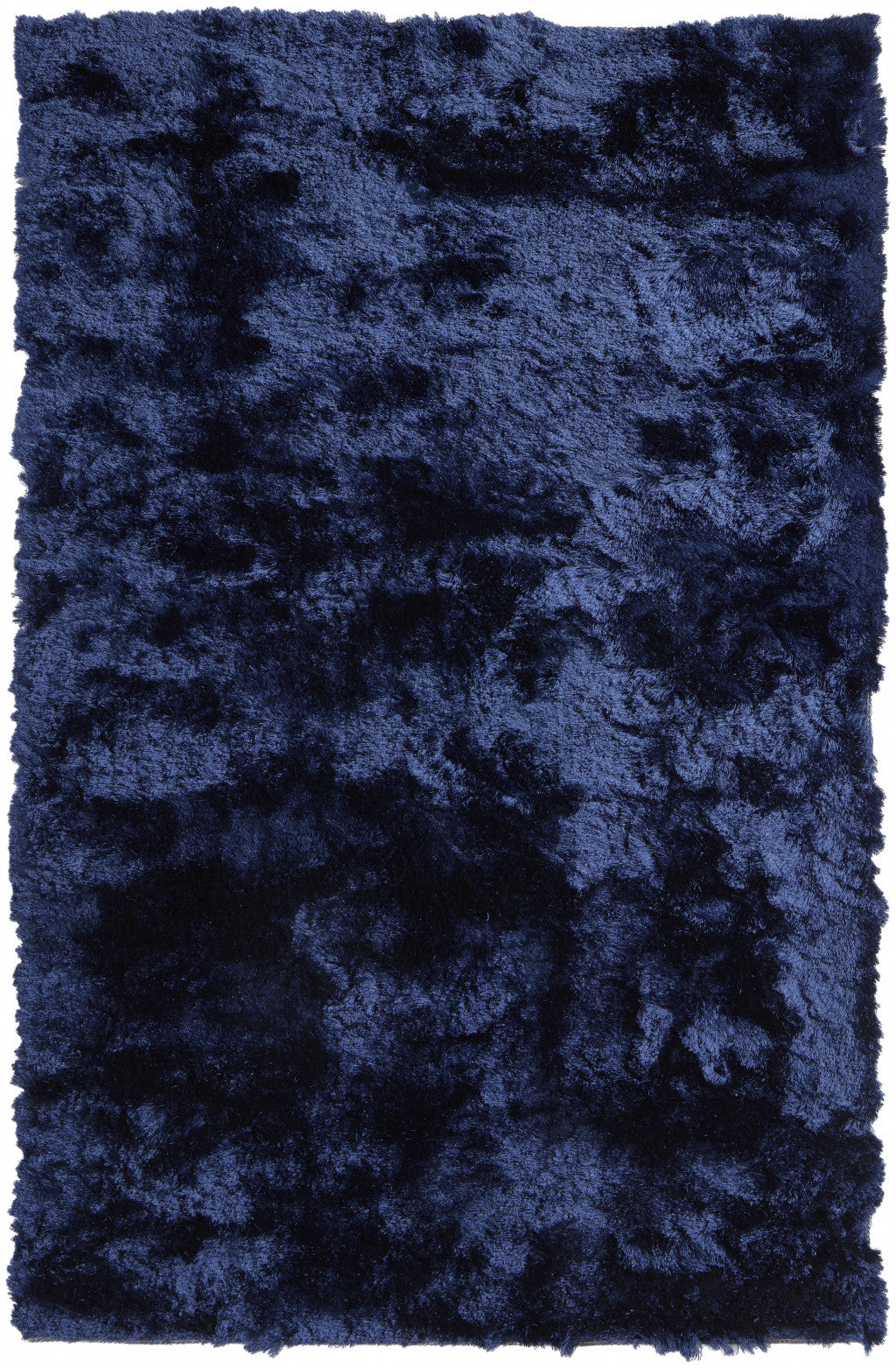 8 x 10 Blue & Black Shag Tufted Handmade Rug