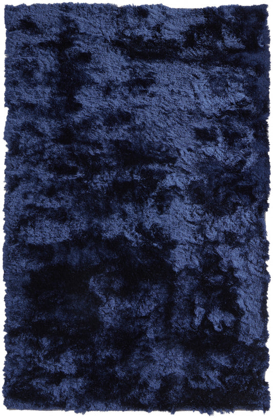 8 x 10 Blue & Black Shag Tufted Handmade Rug