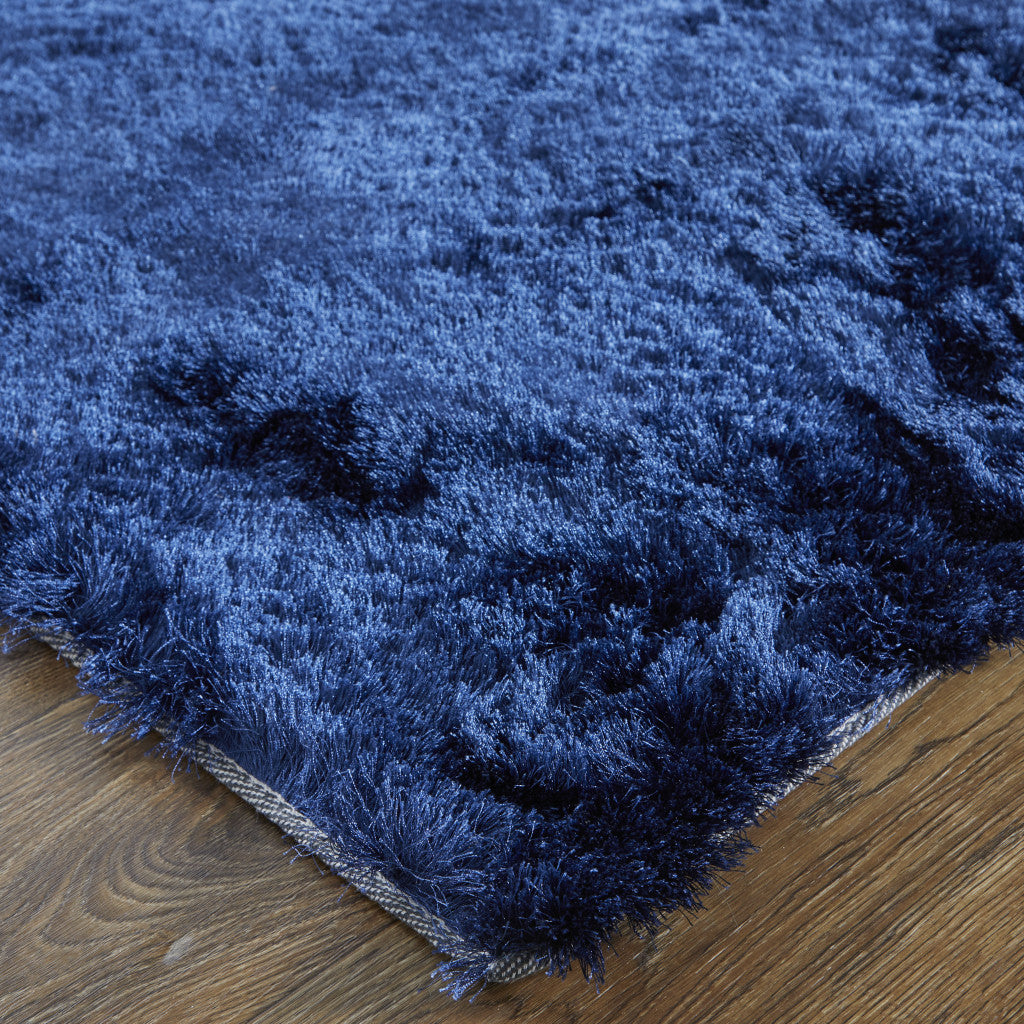 8 x 10 Blue & Black Shag Tufted Handmade Rug