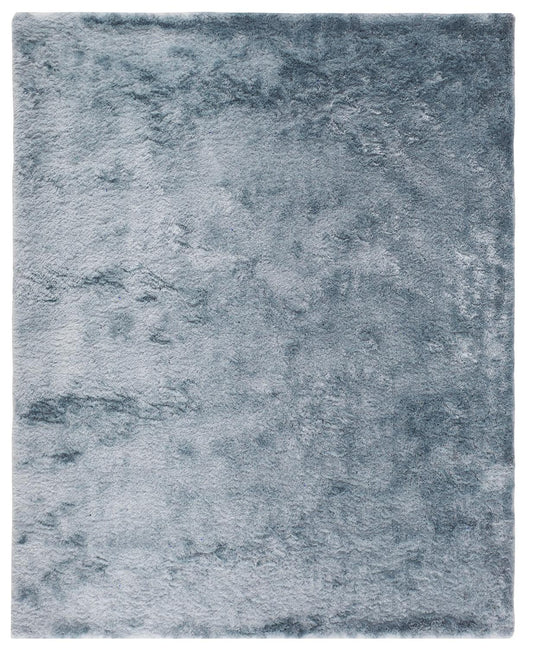 8 x 10 Blue & Silver Shag Tufted Handmade Rug
