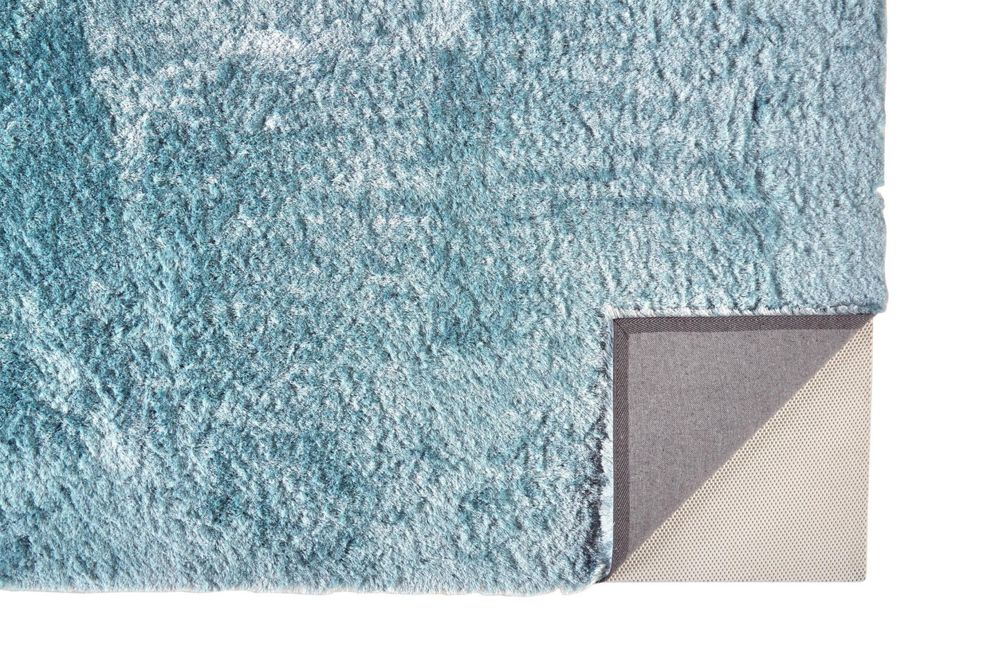 8 x 10 Blue & Silver Shag Tufted Handmade Rug