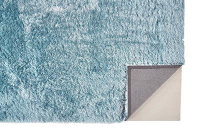 8 x 10 Blue & Silver Shag Tufted Handmade Rug