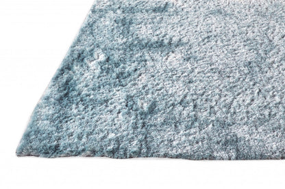 8 x 10 Blue & Silver Shag Tufted Handmade Rug
