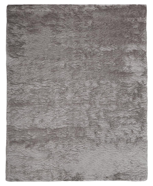 8 x 10 Gray & Silver Shag Tufted Handmade Rug