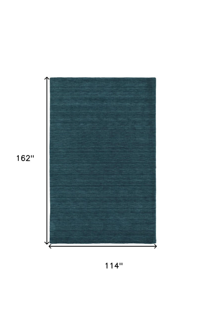 10 x 13 Blue Green Wool Hand Woven Rug