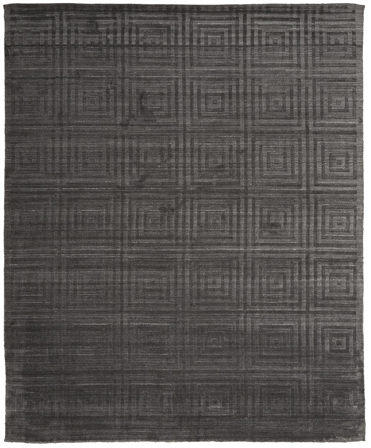 8 x 10 Gray Geometric Hand Woven Rug