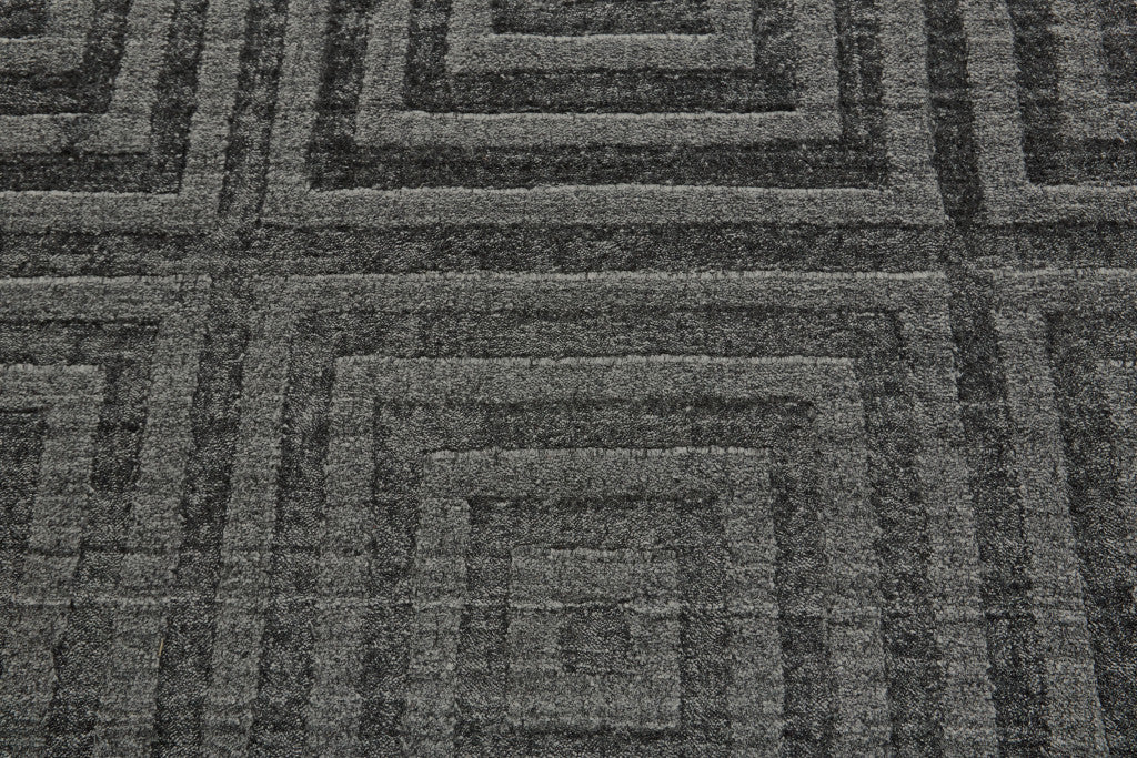 8 x 10 Gray Geometric Hand Woven Rug