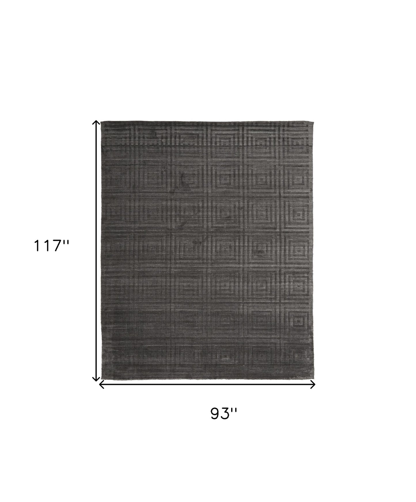 8 x 10 Gray Geometric Hand Woven Rug