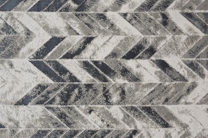 8 x 10 Black Gray & Silver Geometric Rug