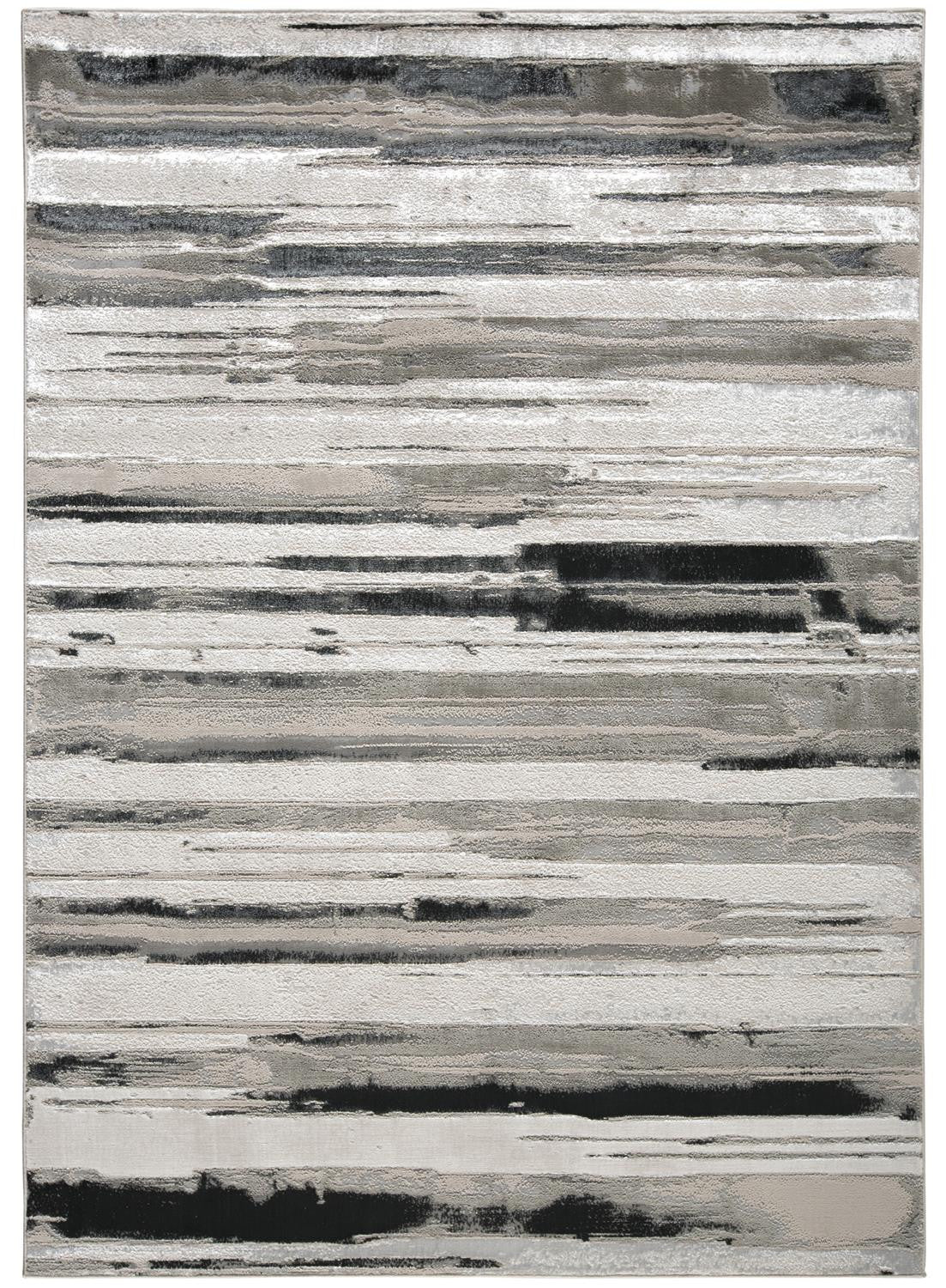 8 x 10 Silver Gray & Black Rug