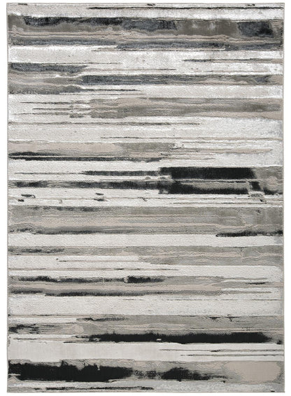 8 x 10 Silver Gray & Black Rug