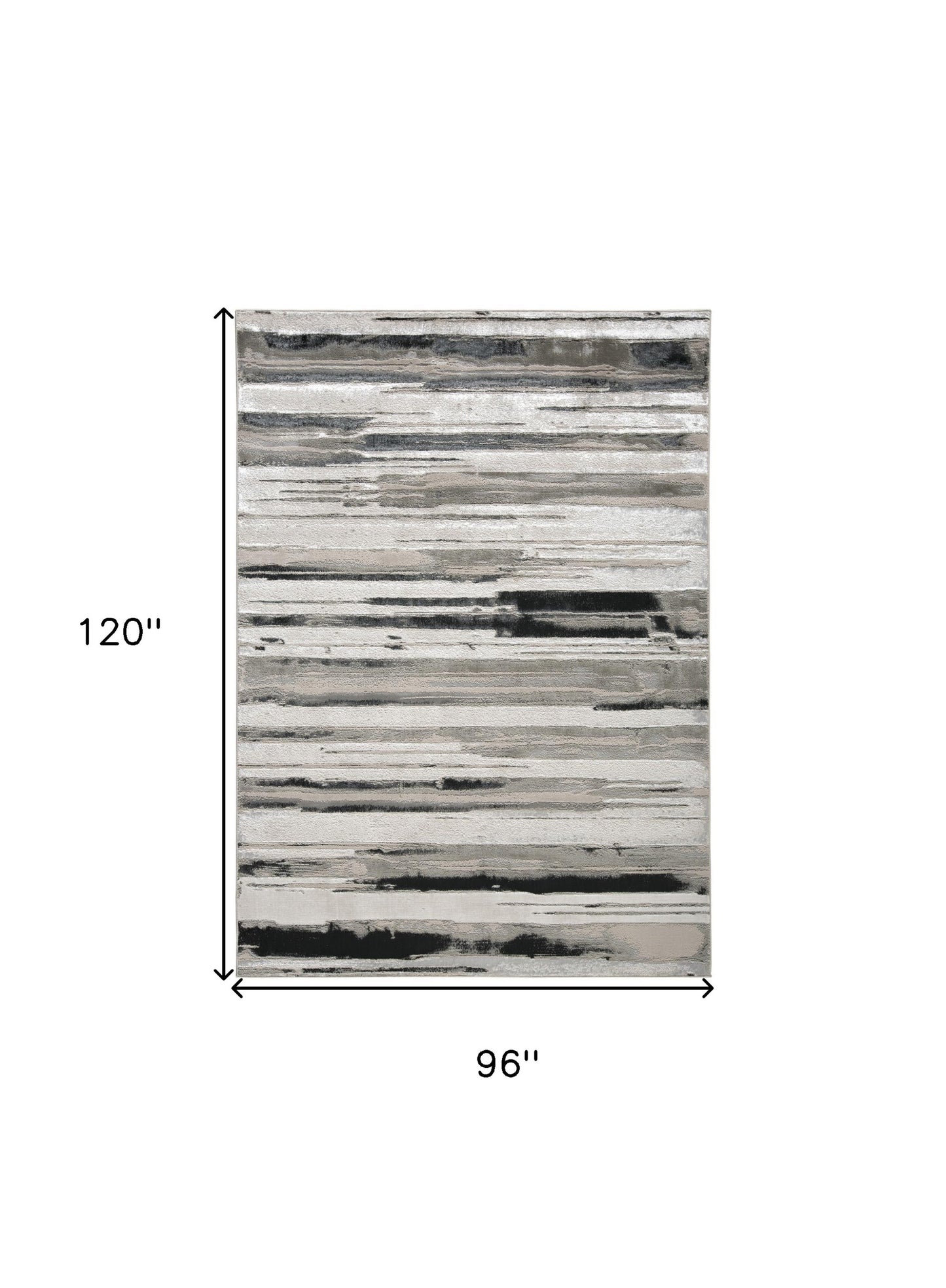 8 x 10 Silver Gray & Black Rug