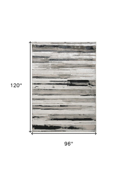 8 x 10 Silver Gray & Black Rug