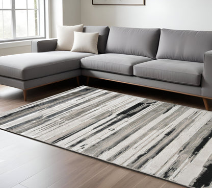 8 x 10 Silver Gray & Black Rug