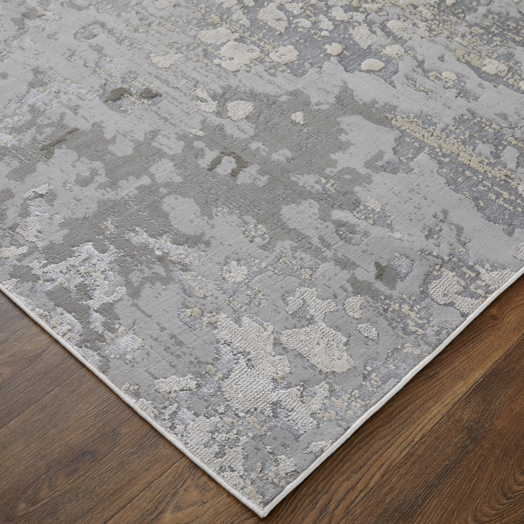 8 x 10 Silver Gray & White Rug