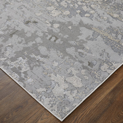 8 x 10 Silver Gray & White Rug