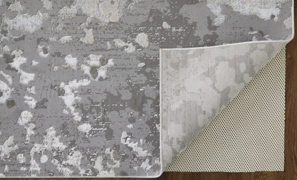 8 x 10 Silver Gray & White Rug