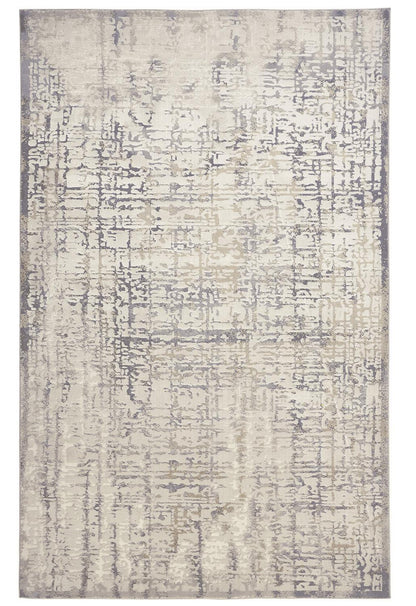 10 x 13 Ivory & Gray Stain Resistant Rug