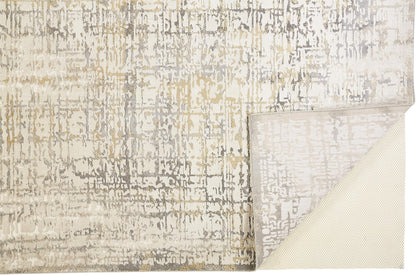 10 x 13 Ivory & Gray Stain Resistant Rug