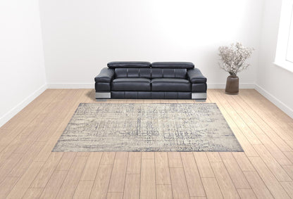 10 x 13 Ivory & Gray Stain Resistant Rug