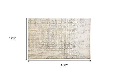 10 x 13 Ivory & Gray Stain Resistant Rug