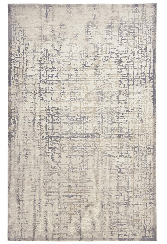 12 x 15 Ivory & Gray Stain Resistant Rug
