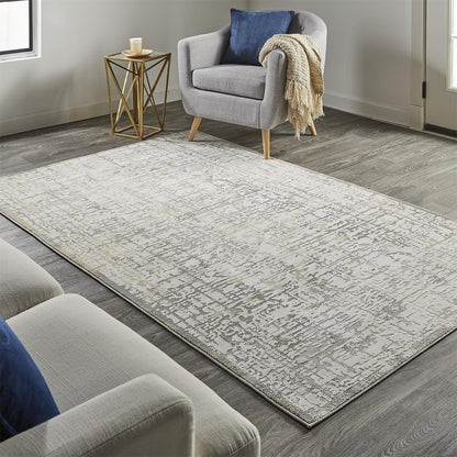 12 x 15 Ivory & Gray Stain Resistant Rug