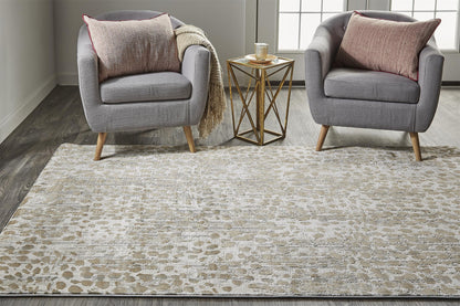 10 x 13 Brown & Ivory Stain Resistant Rug