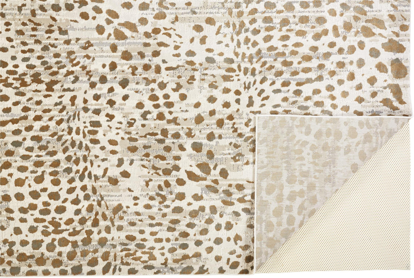 10 x 13 Brown & Ivory Stain Resistant Rug