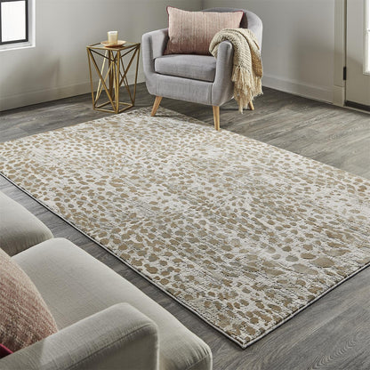 12 x 15 Brown & Ivory Stain Resistant Rug