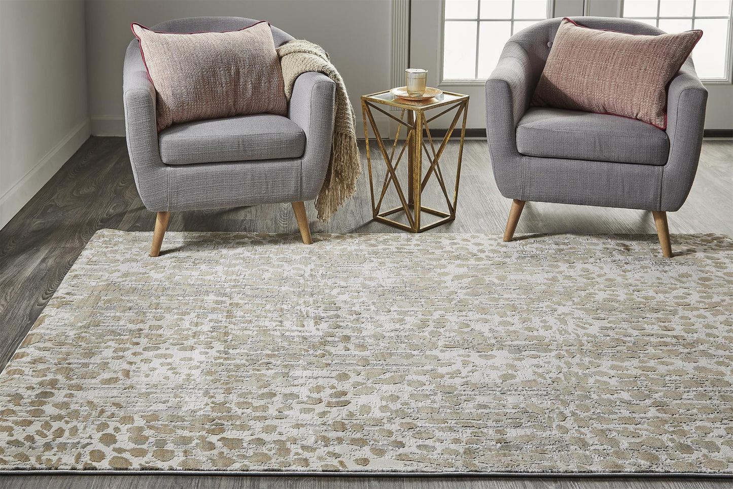 12 x 15 Brown & Ivory Stain Resistant Rug