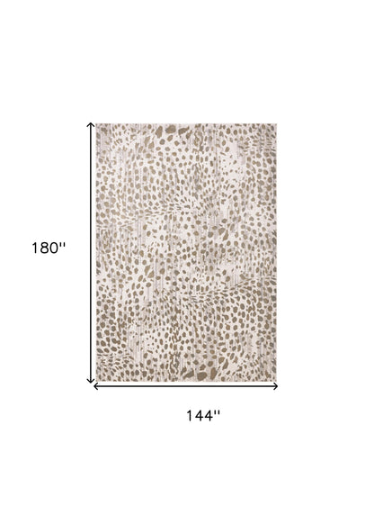 12 x 15 Brown & Ivory Stain Resistant Rug