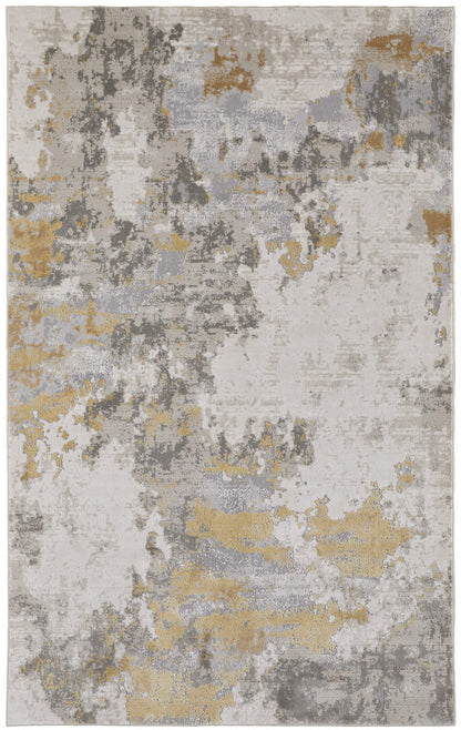 10 x 13 Ivory Gold & Gray Stain Resistant Rug