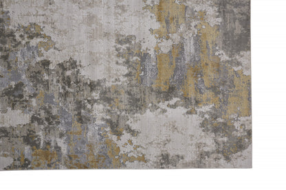 10 x 13 Ivory Gold & Gray Stain Resistant Rug