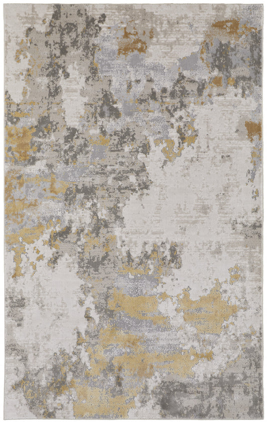 12 x 15 Ivory Gold & Gray Stain Resistant Rug