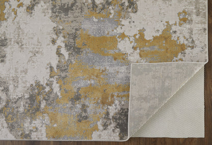 12 x 15 Ivory Gold & Gray Stain Resistant Rug