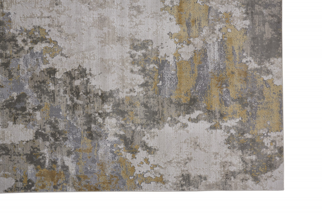 12 x 15 Ivory Gold & Gray Stain Resistant Rug