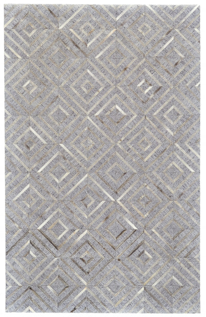 10 x 13 Gray Taupe & Ivory Geometric Hand Woven Rug