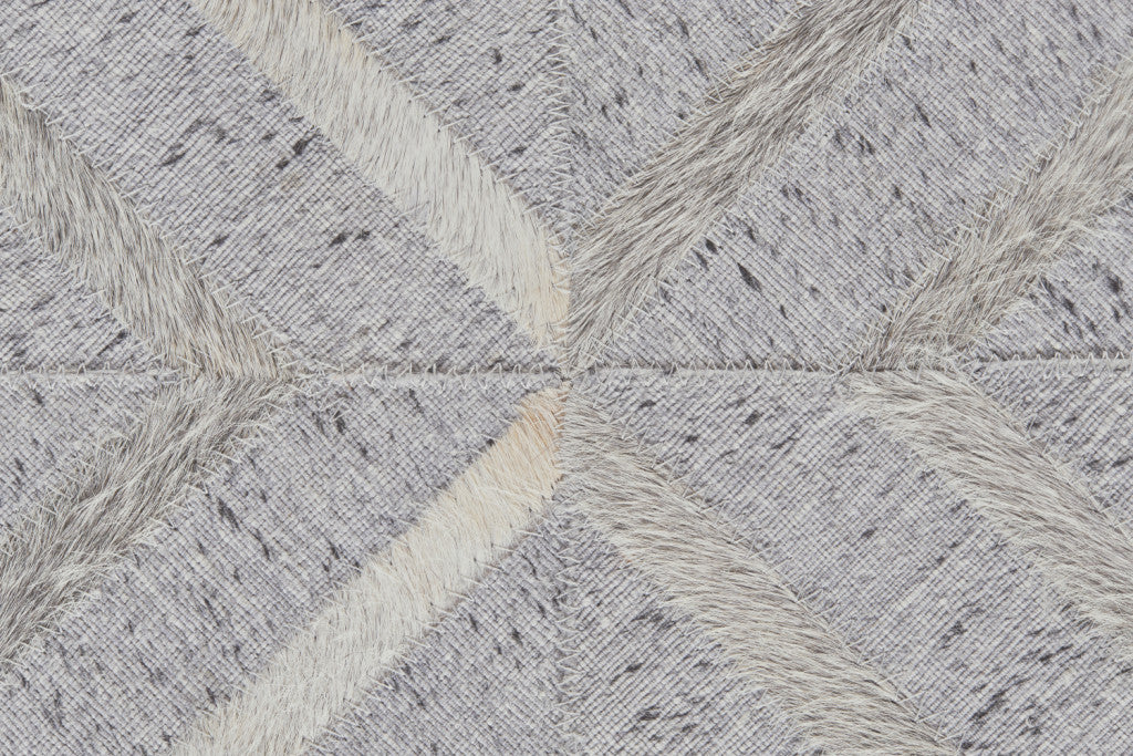 10 x 13 Gray Taupe & Ivory Geometric Hand Woven Rug