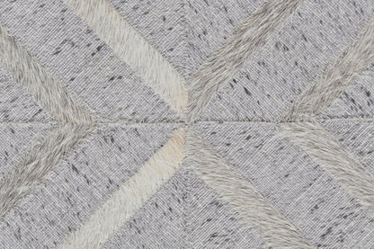 10 x 13 Gray Taupe & Ivory Geometric Hand Woven Rug